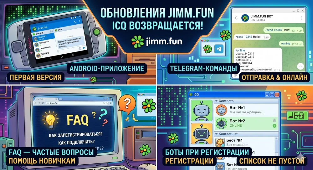 Jimm.fun: новые функции ICQ-клиента и Android-приложение, встреча в субботу, новый бот